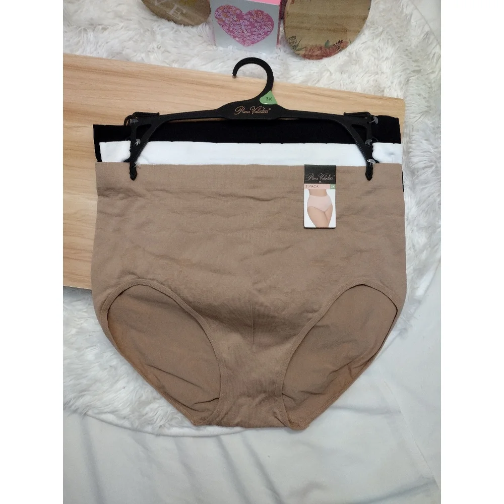 Prima Valentina 3-Pack Seamless high waisted Women's Panties Plus Size 3X 🆕